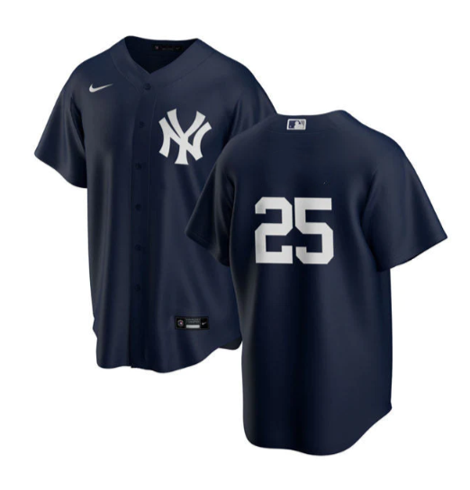 Men's New York Yankees #25 Gleyber Torres Navy Cool Base Stitched Baseball Jersey Men's New York Yankees #25 Gleyber Torres Navy Cool Base Stitched Baseball Jersey